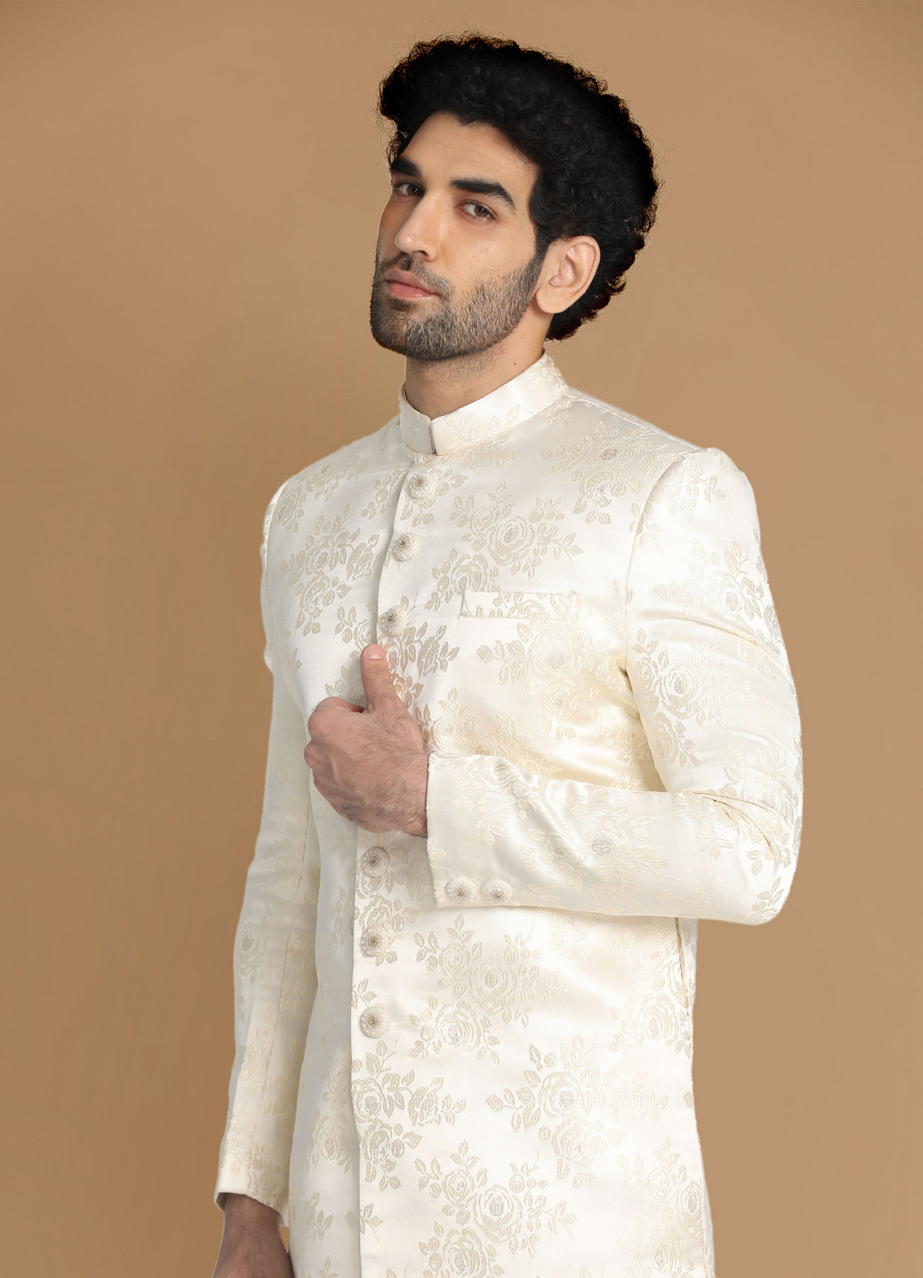 Buy Enchanting Cream Sherwani Online in UAE Manyavar Sherwani for Men